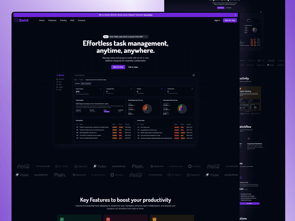 Qwirk-SAAS Landing Page